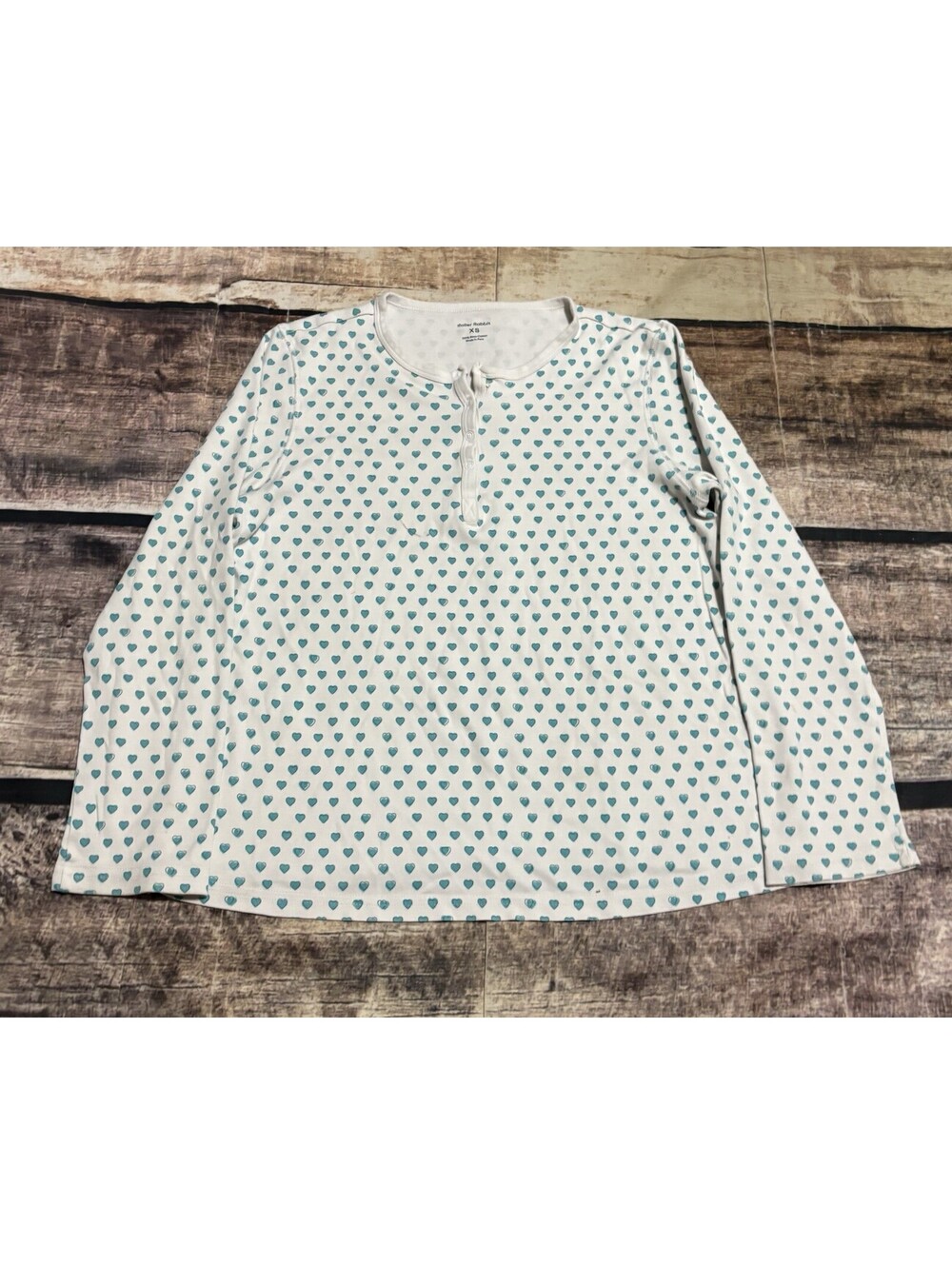 Roller Rabbit Pajama Top Womens XS Pima Cotton Hearts